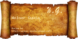 Welner Gyula névjegykártya